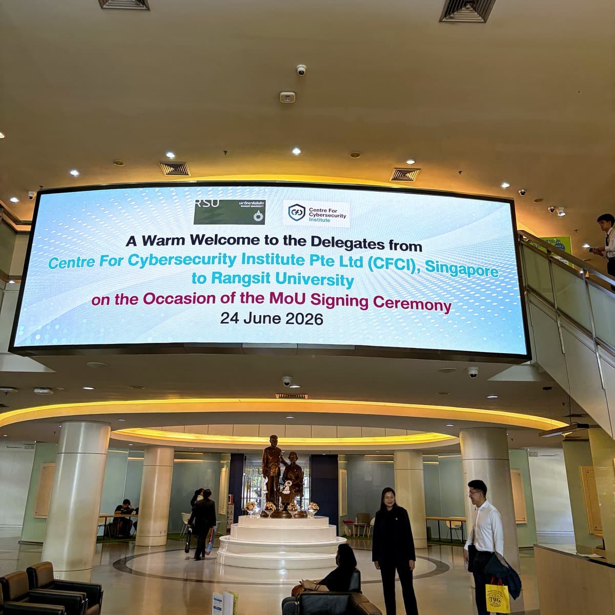 Inside Rangsit University on the day of the CFCI MoU signing ceremony
